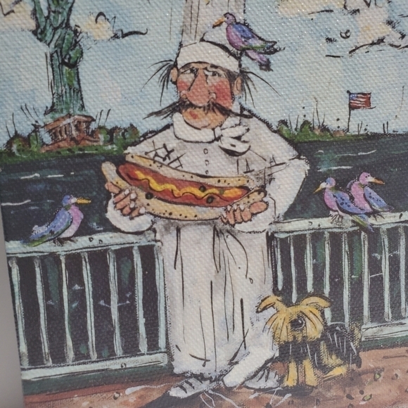 Joanna signed Chef canvas Art New York Statue Of Liberty 8 X 10 wall picture - Picture 3 of 6